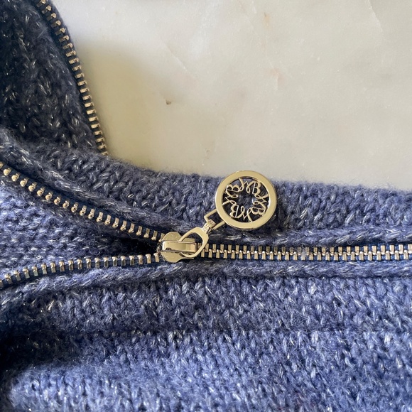 White House Black Market Sparkly Shimmer Zip Neck Dolman Sleeve‎ Sweater - Picture 10 of 16